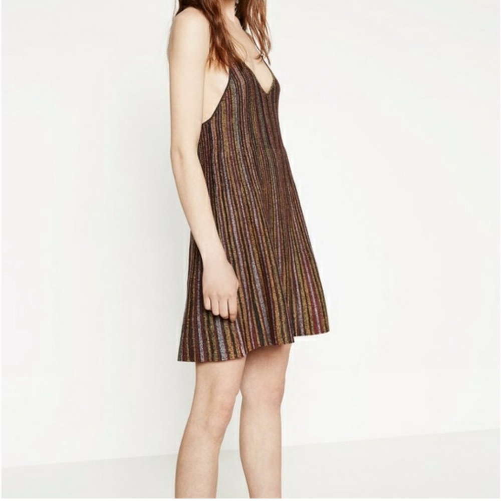 NEW Zara Knitwear Striped Multicolor Dress